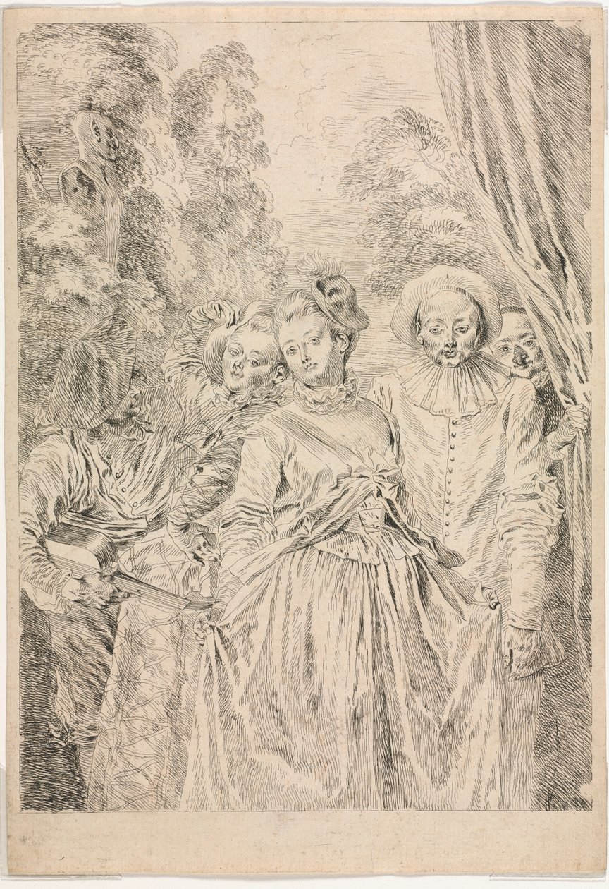 De Kleding is Italiaans, 1715-16 door Jean Antoine Watteau