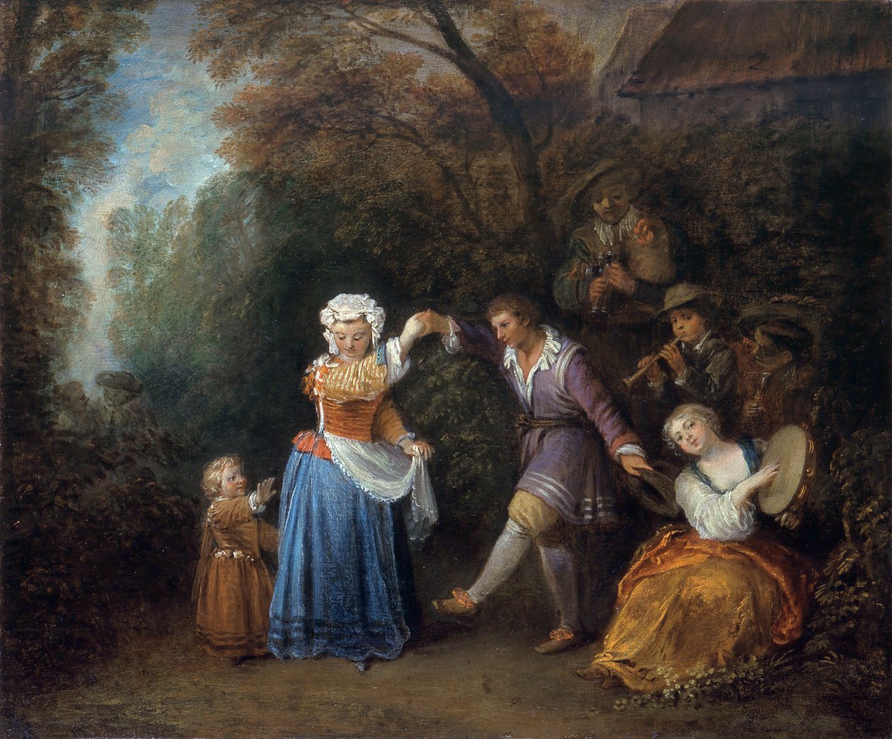 De Landelijke Dans door Jean Antoine Watteau