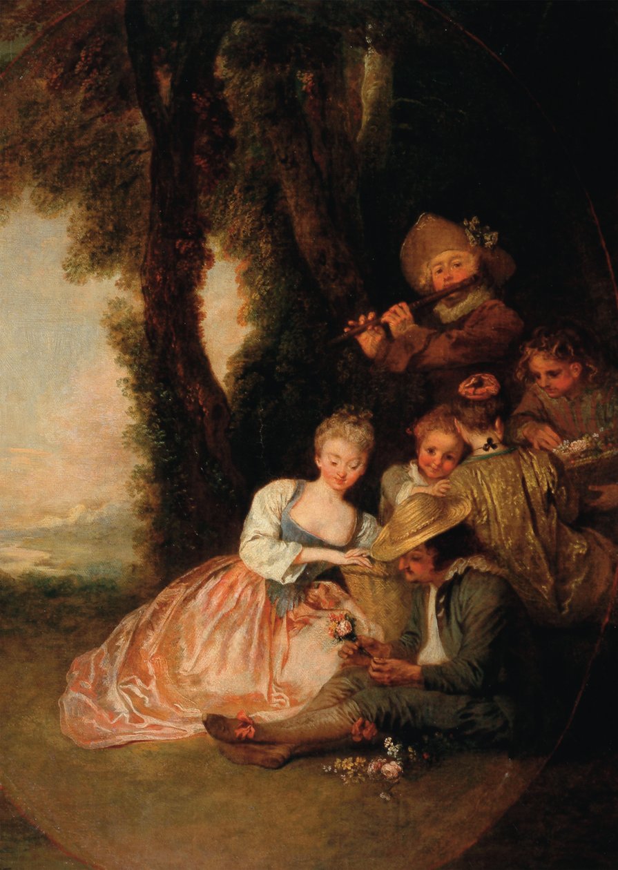 De liefdesverklaring, ca. 1716 door Jean Antoine Watteau