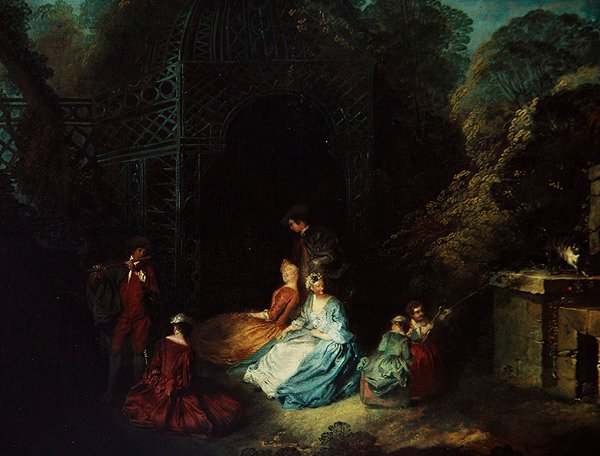 De Fluitist door Jean Antoine Watteau