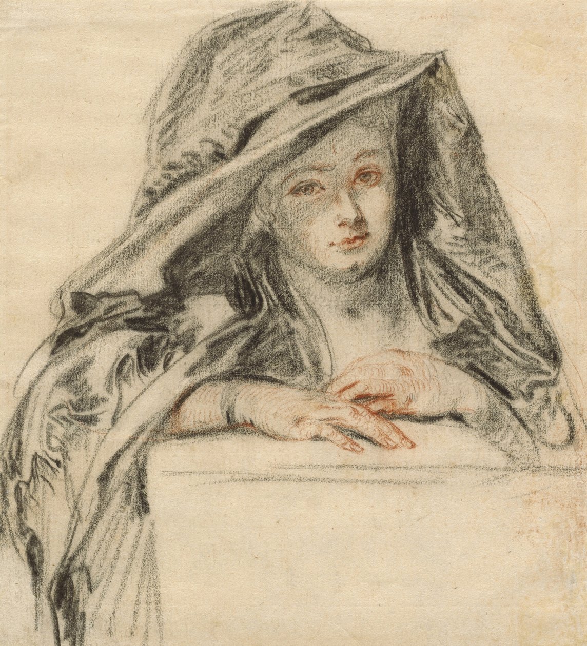 Vrouw in Zwart, c.1719 door Jean Antoine Watteau