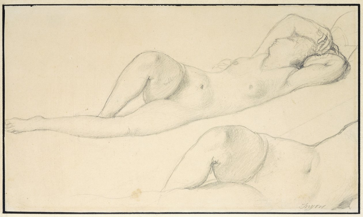 Een Liggend Vrouwelijk Naakt door Jean Auguste Dominique Ingres