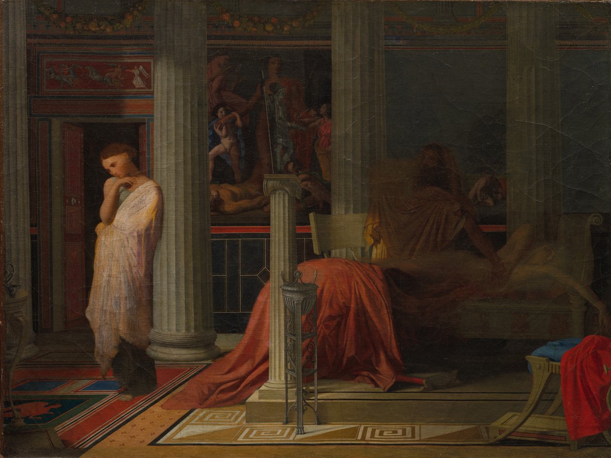 Antiochus en Stratonice door Jean Auguste Dominique Ingres