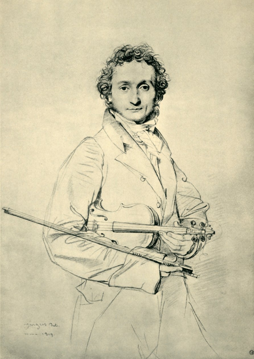 Paganini, Rome door Jean Auguste Dominique Ingres