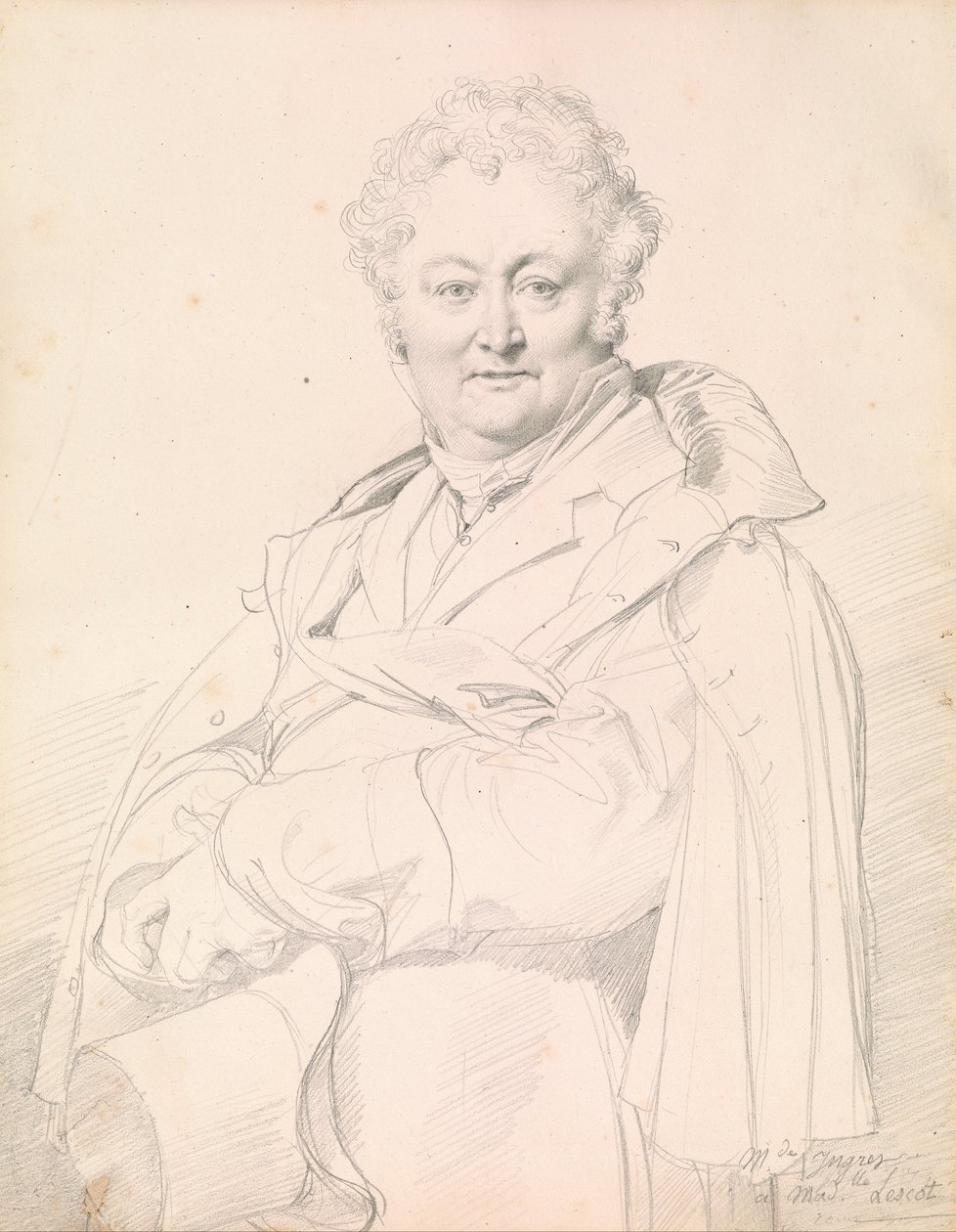 Portret van Guillaume Guillon-Lethière door Jean Auguste Dominique Ingres