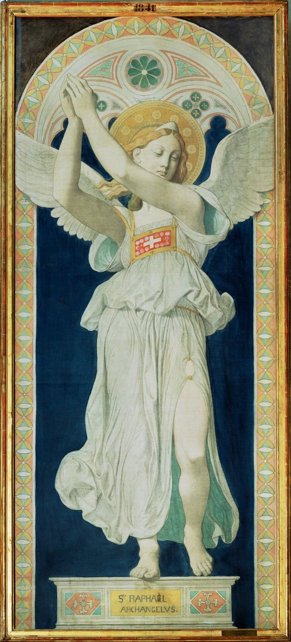 Rafaël, aartsengel ... door Jean Auguste Dominique Ingres
