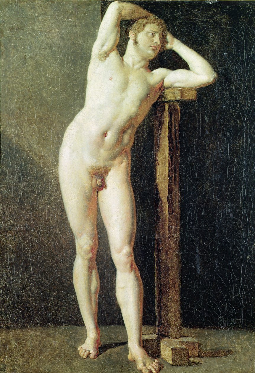 Studie van een man, c.1801 door Jean Auguste Dominique Ingres