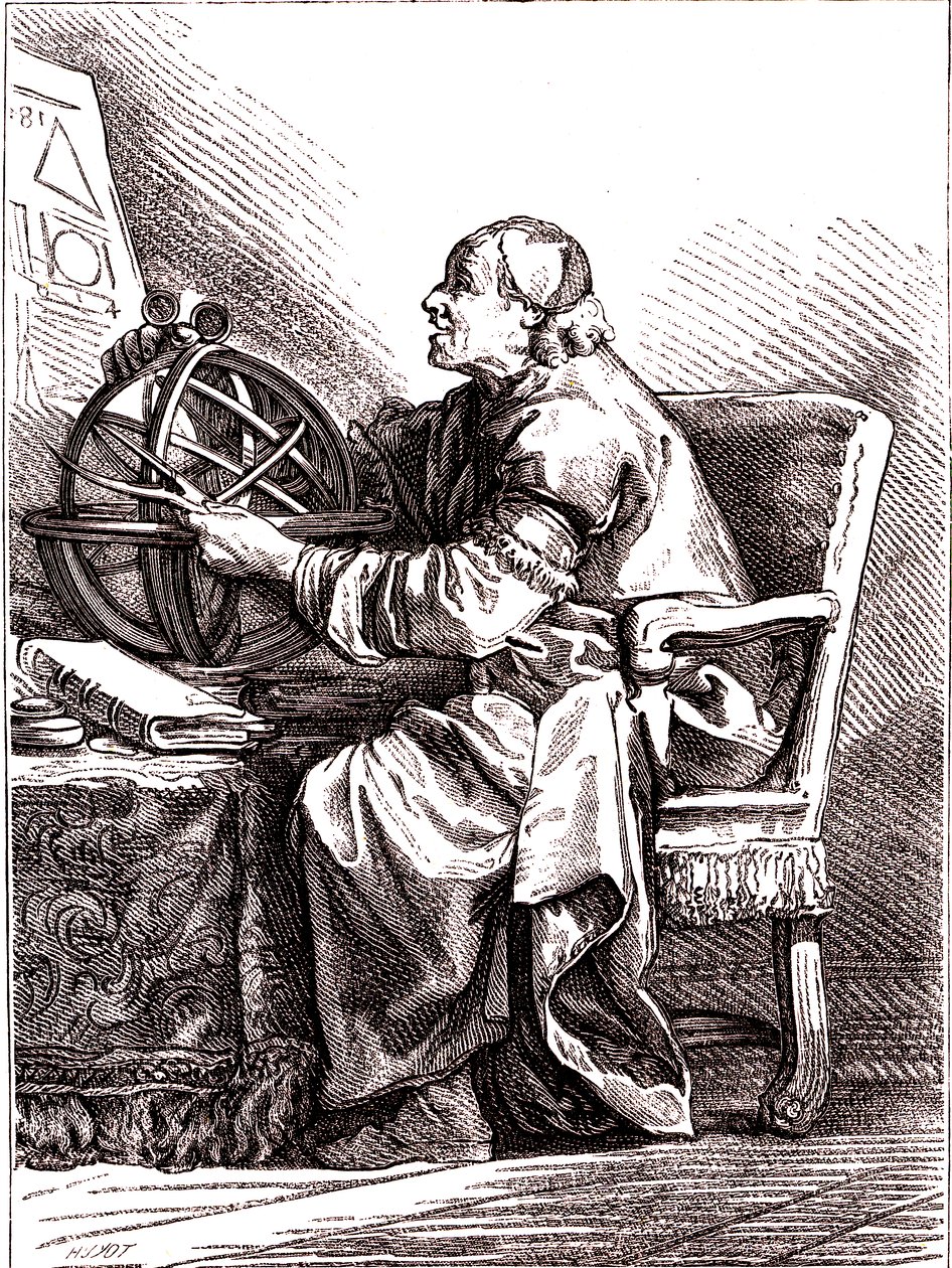 De astronoom. 1878 (gravure) door Jean Baptiste (after) Le Prince