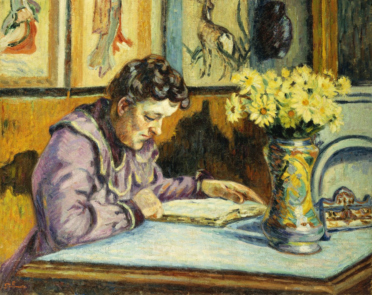 Vrouw die leest, c.1895 door Jean Baptiste Armand Guillaumin