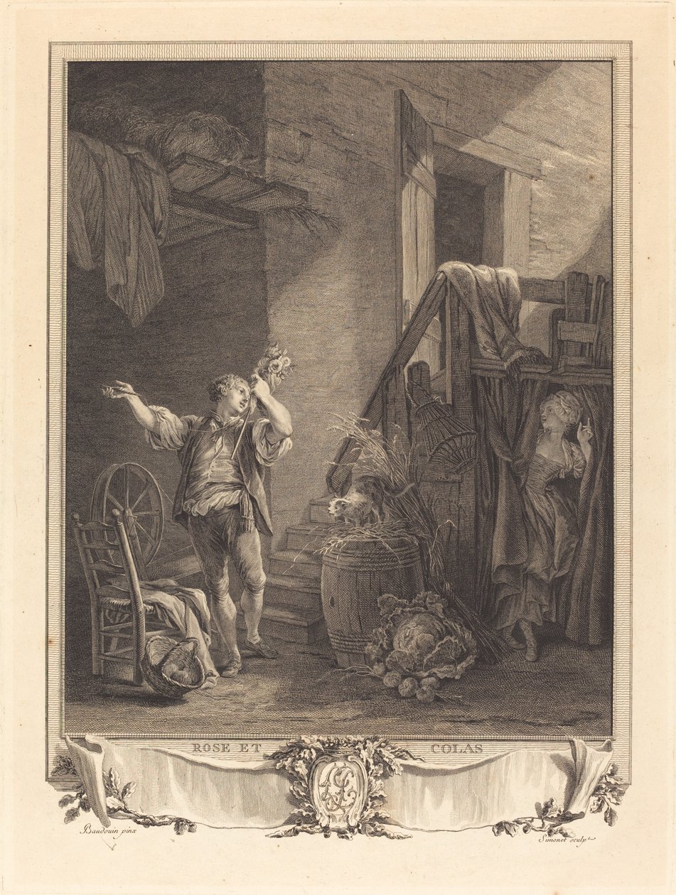 Roos en Colas door Jean Baptiste Blaise Simonet after Pierre Antoine Baudouin