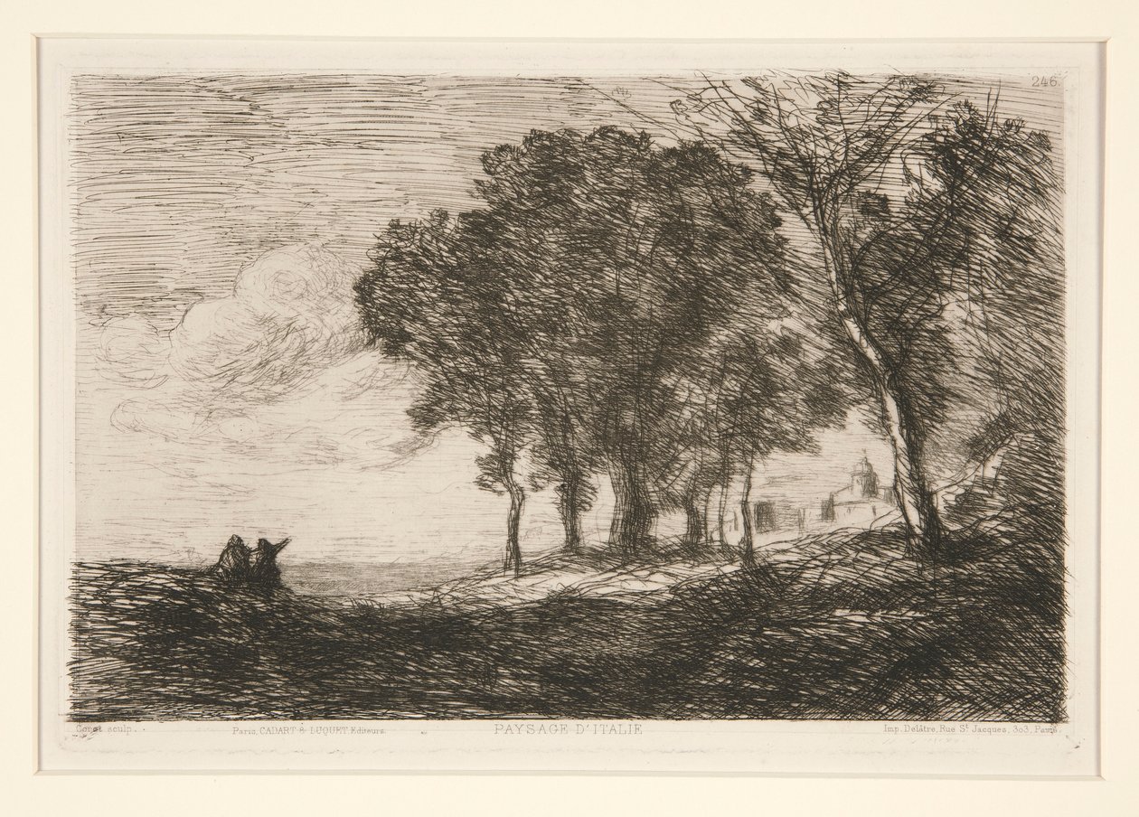 Landschap van door Jean Baptiste Camille Corot