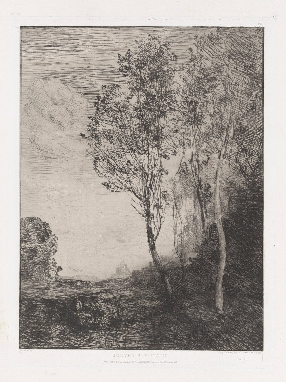 Souvenir van door Jean Baptiste Camille Corot