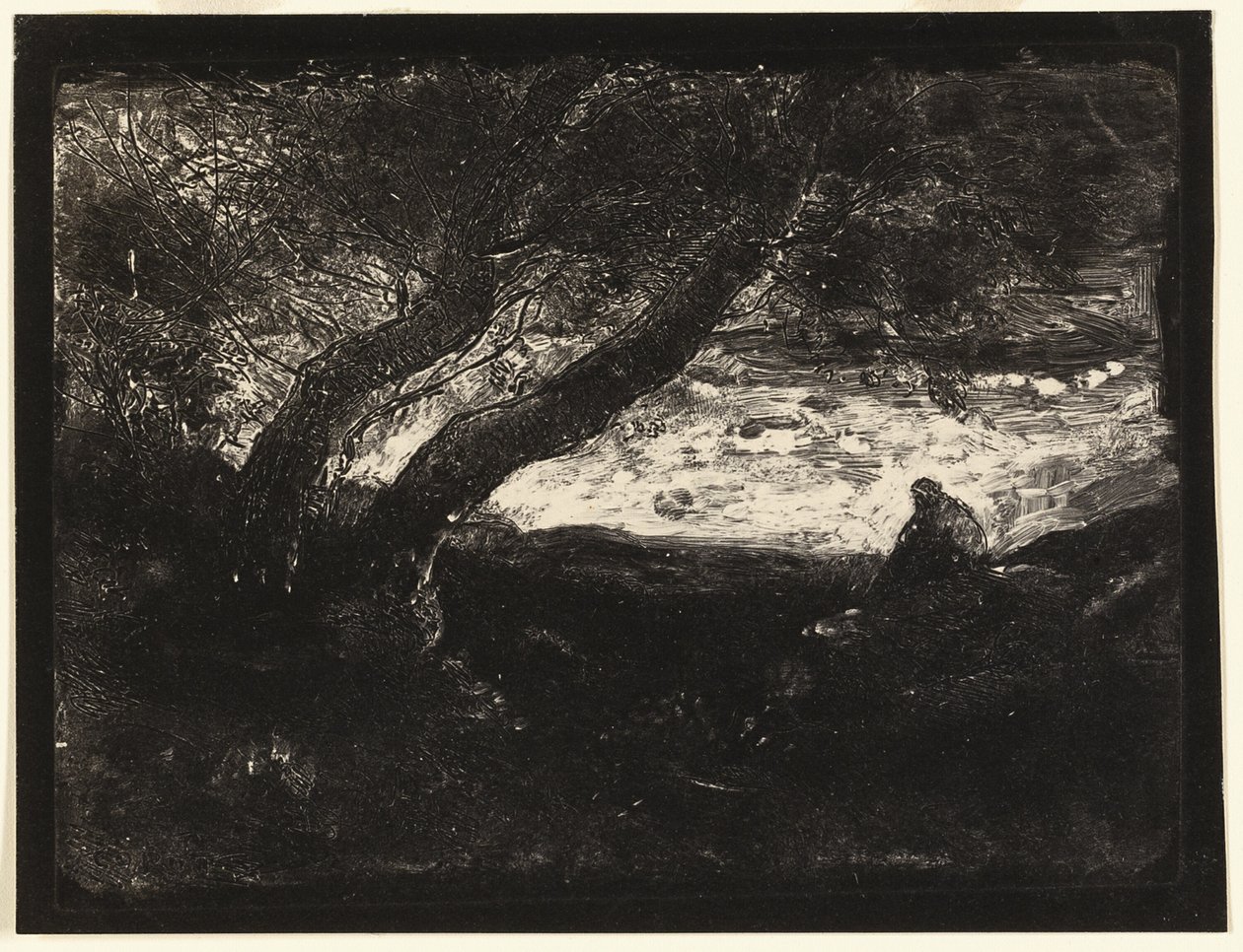 De Denker door Jean Baptiste Camille Corot