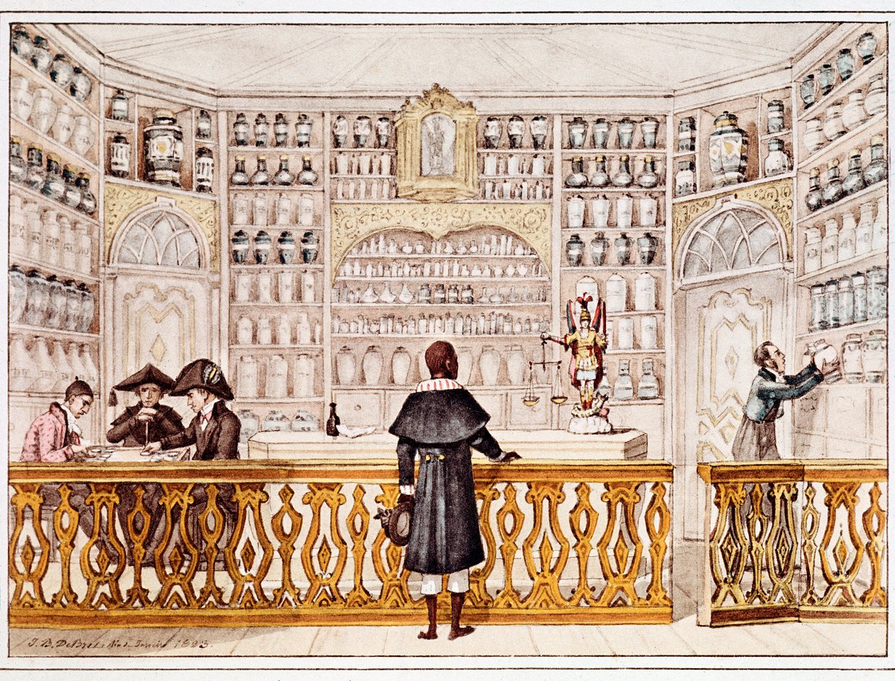 De apotheker (prent) door Jean Baptiste Debret