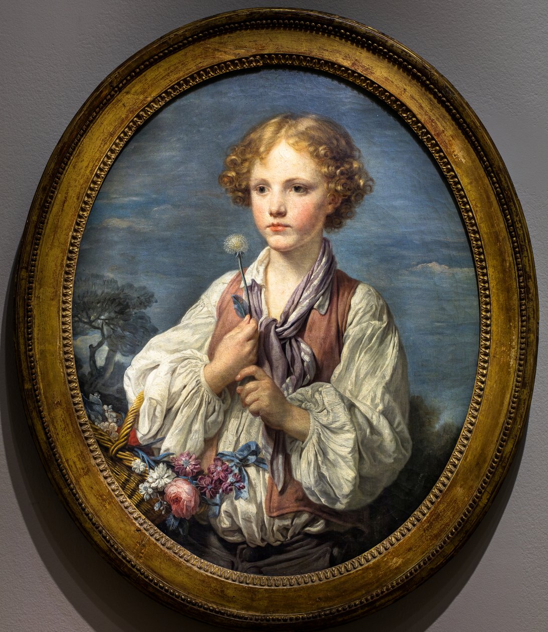 Een jonge herder door Jean Baptiste Greuze