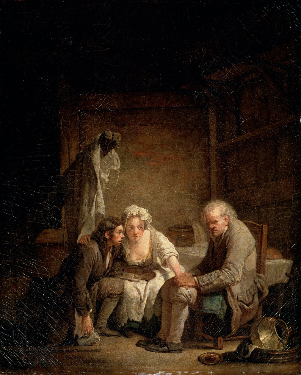 Blinde man bedrogen, ca. 1755 door Jean Baptiste Greuze