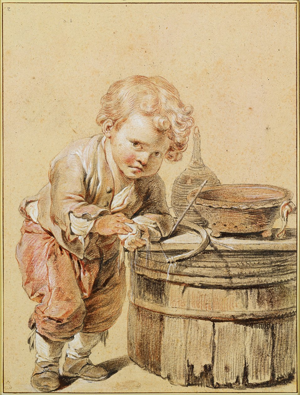 Jongen met een gebroken ei door Jean Baptiste Greuze