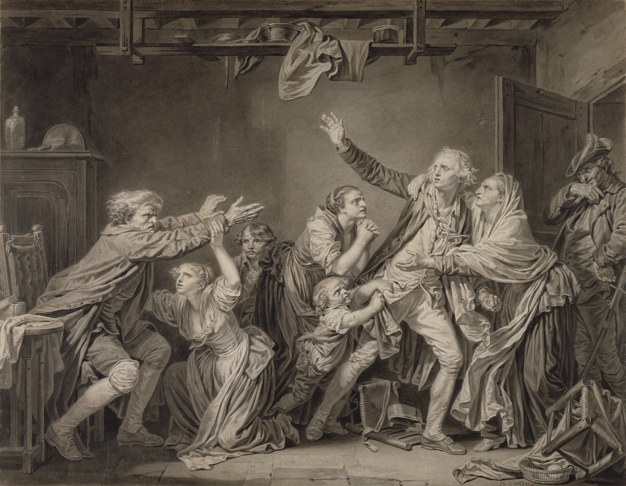 De vloek van de vader: De ondankbare zoon door Jean Baptiste Greuze