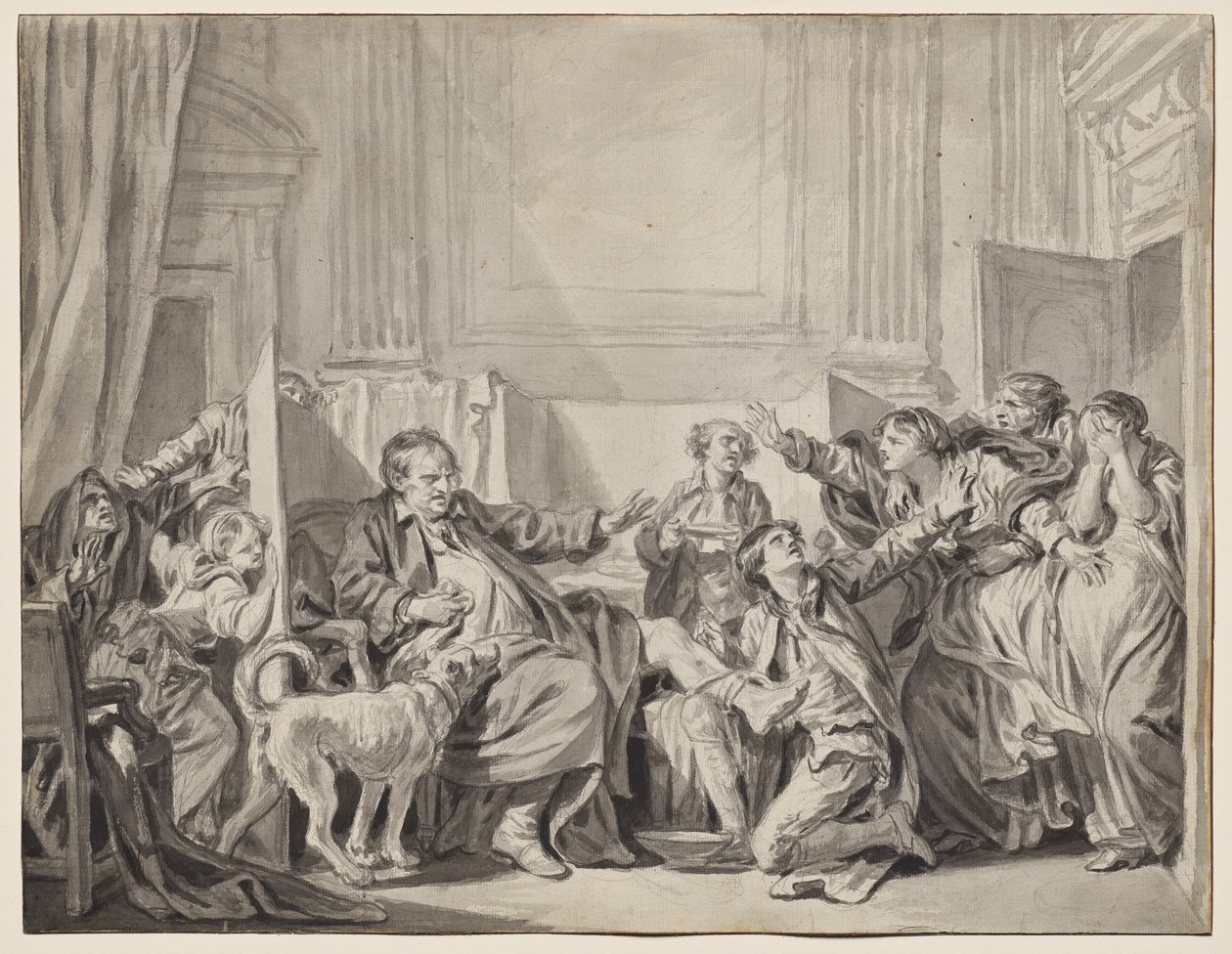 De schuldige en berouwvolle dochter door Jean Baptiste Greuze
