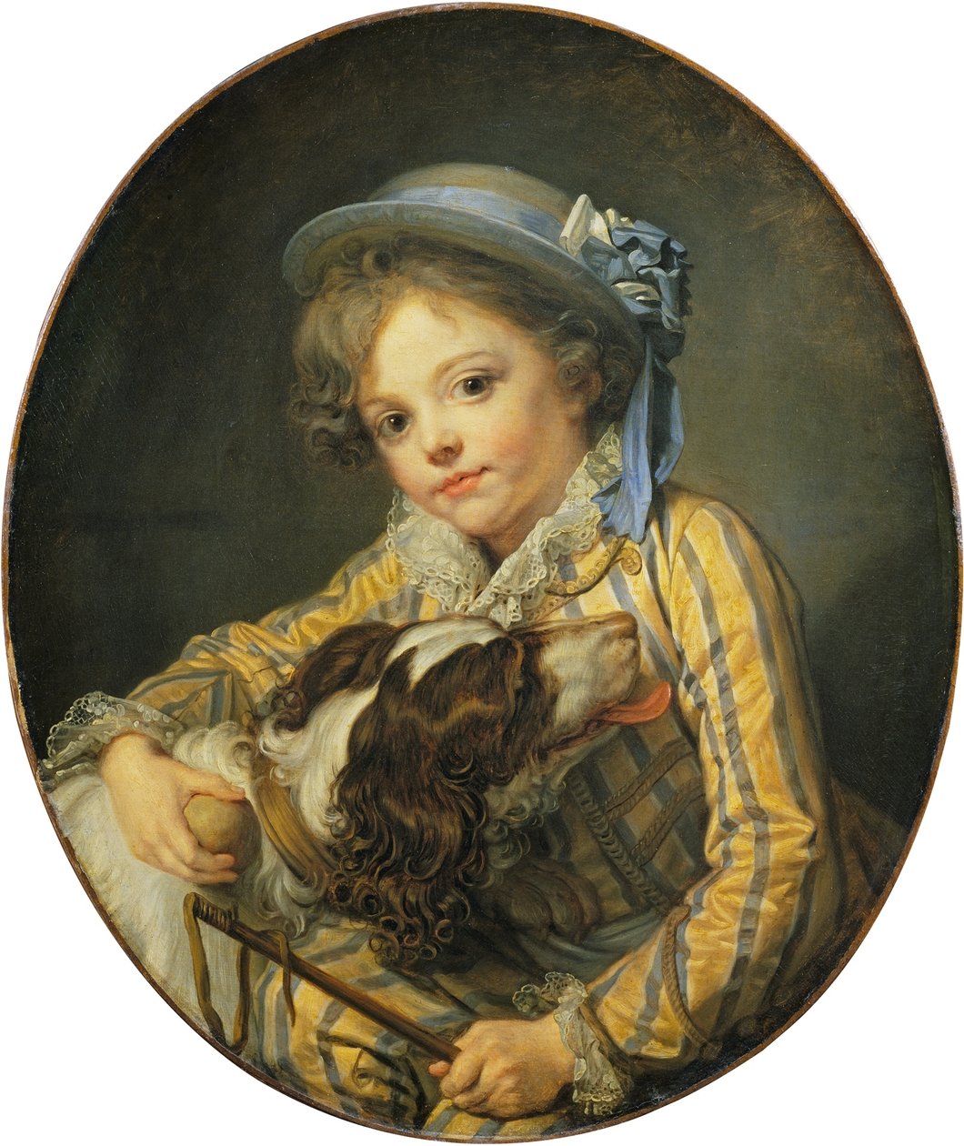 Jonge jongen met hond door Jean Baptiste Greuze