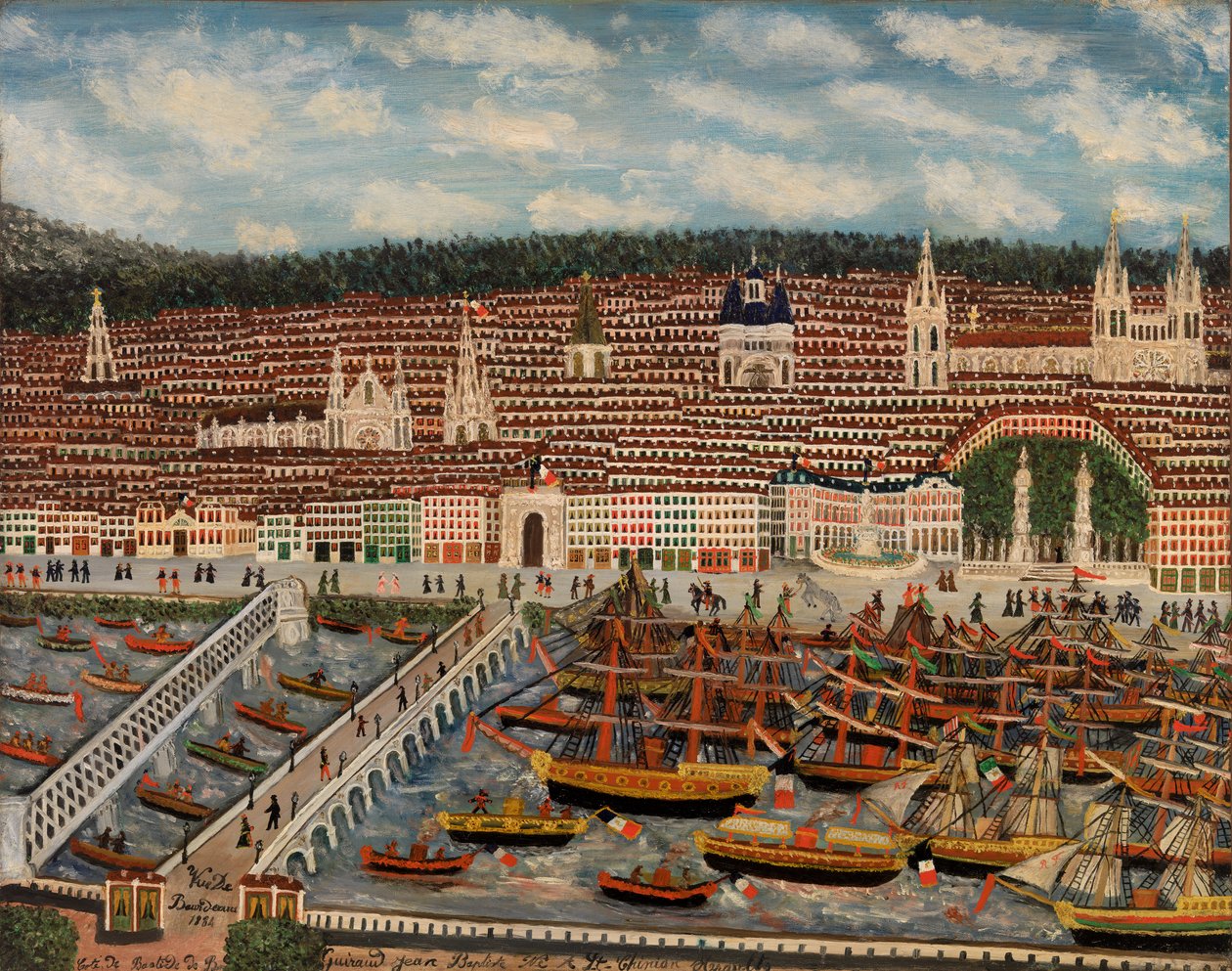 Uitzicht op Bordeaux door Jean Baptiste Guiraud