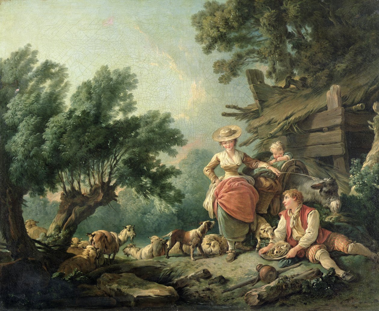 Pastorale scène door Jean Baptiste Huet