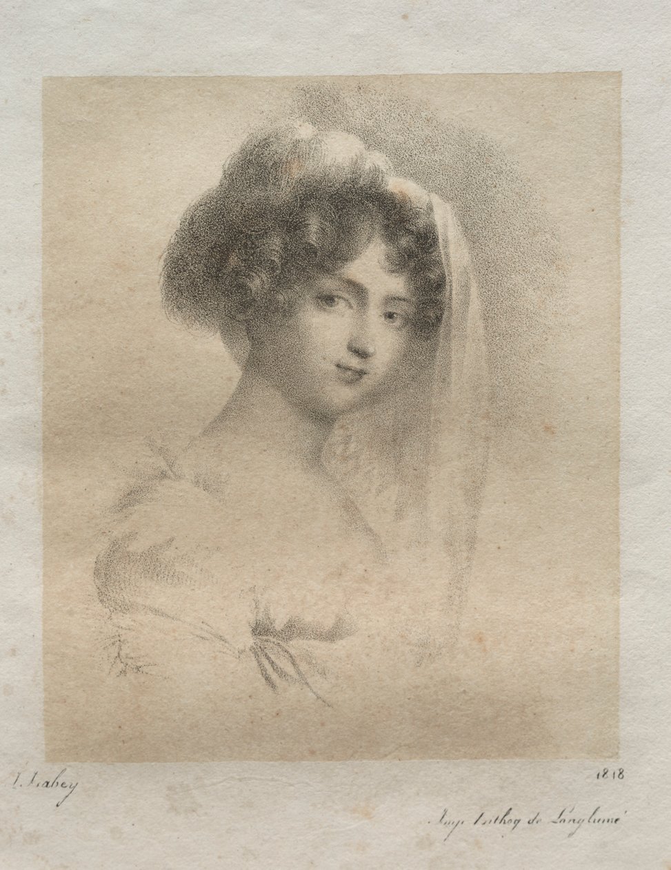 Mevr. Horace Vernet, 1818 door Jean Baptiste Isabey