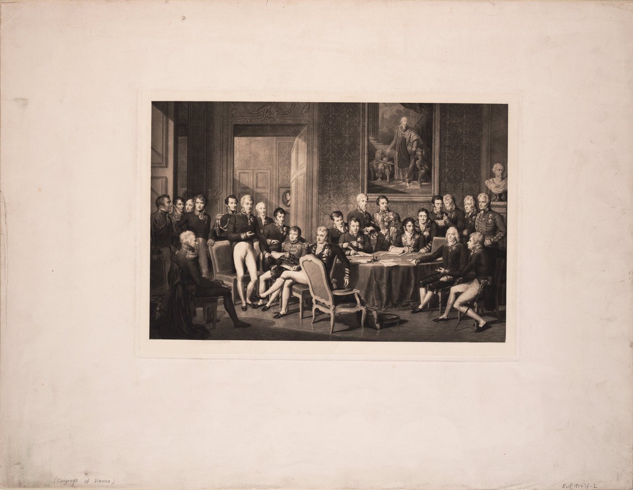 Het Congres van Wenen, c. 1815 door Jean Baptiste Isabey