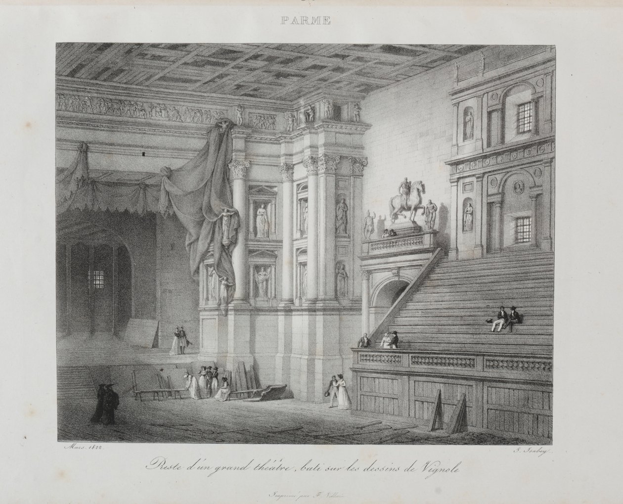 Reis naar Italië in 1822, 1833 door Jean Baptiste Isabey