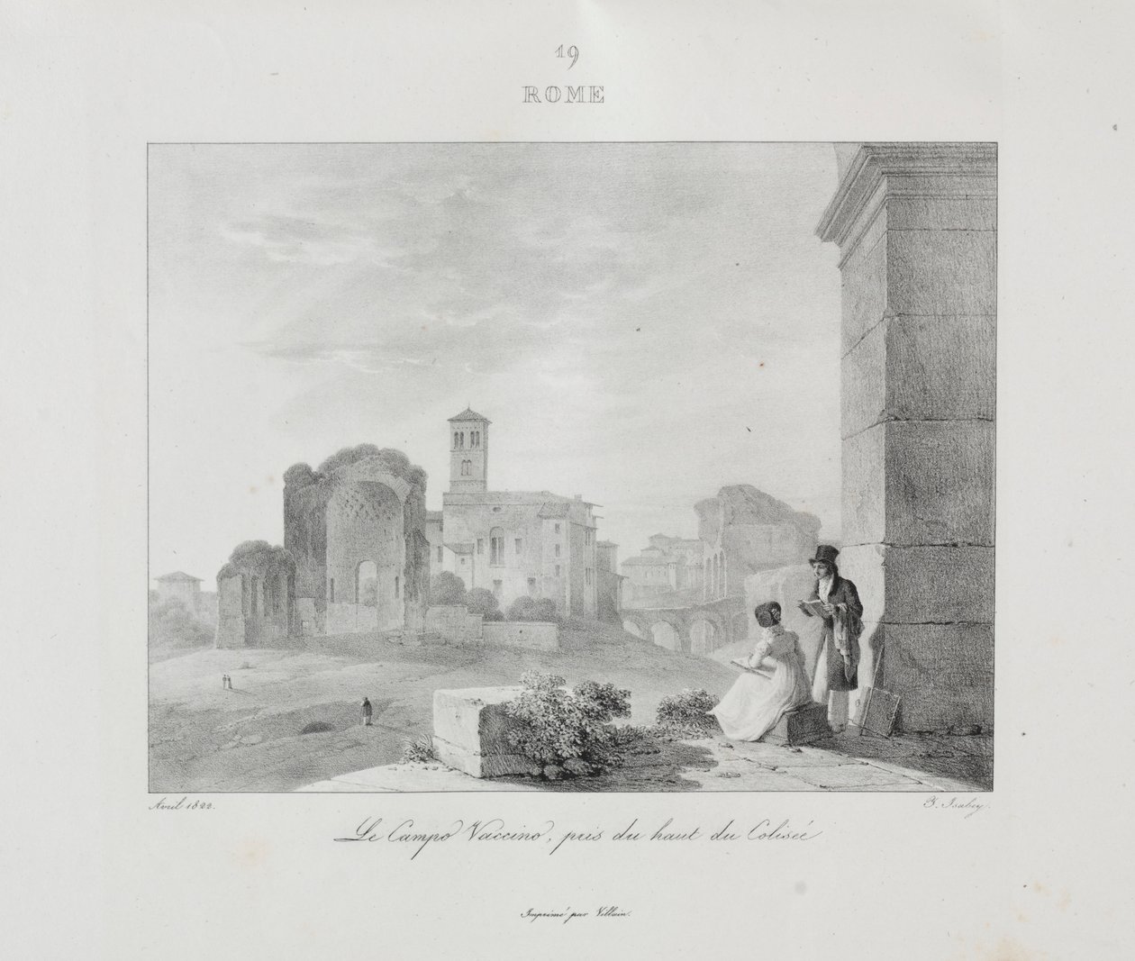 Reis naar Italië in 1822, 1833 door Jean Baptiste Isabey