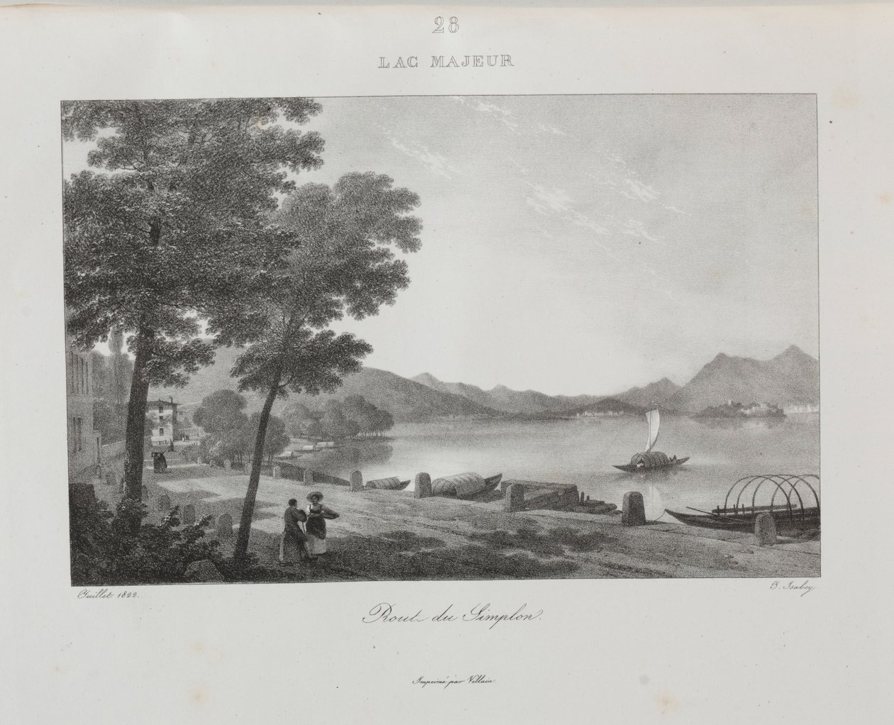 Reis naar Italië in 1822, 1833 door Jean Baptiste Isabey