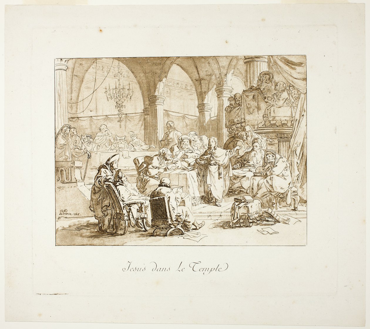 Jezus in de Tempel door Jean Baptiste Le Prince