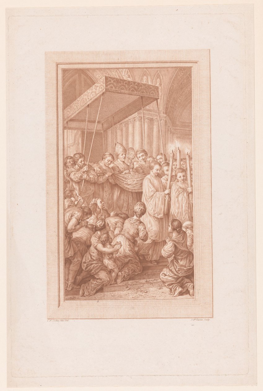 Processie met monstrans door Jean Baptiste Lucien