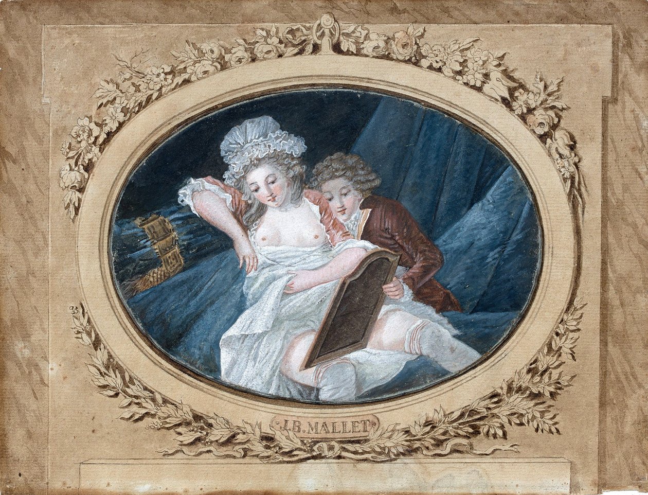 Boudoir scène door Jean Baptiste Mallet