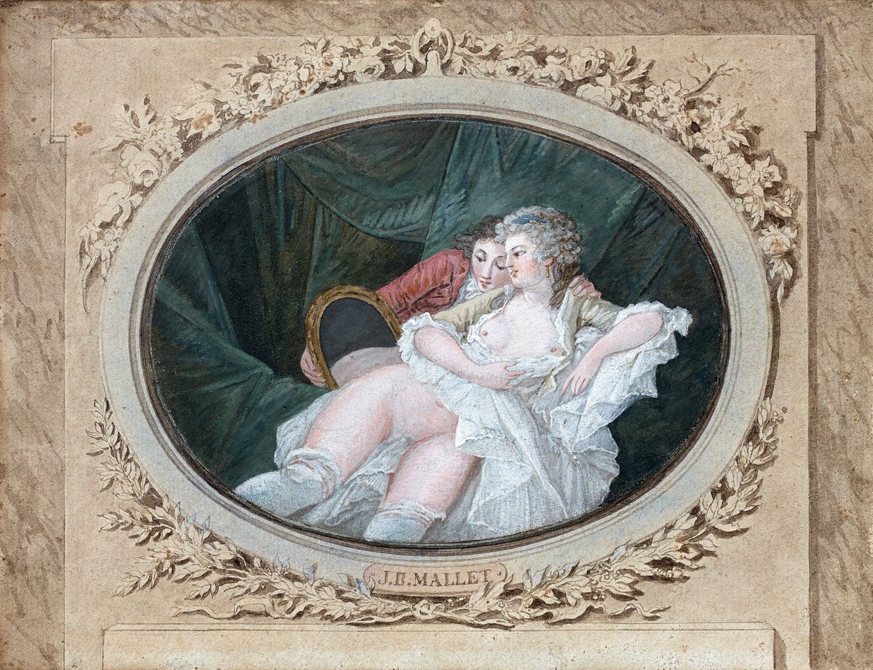 Boudoir scène door Jean Baptiste Mallet
