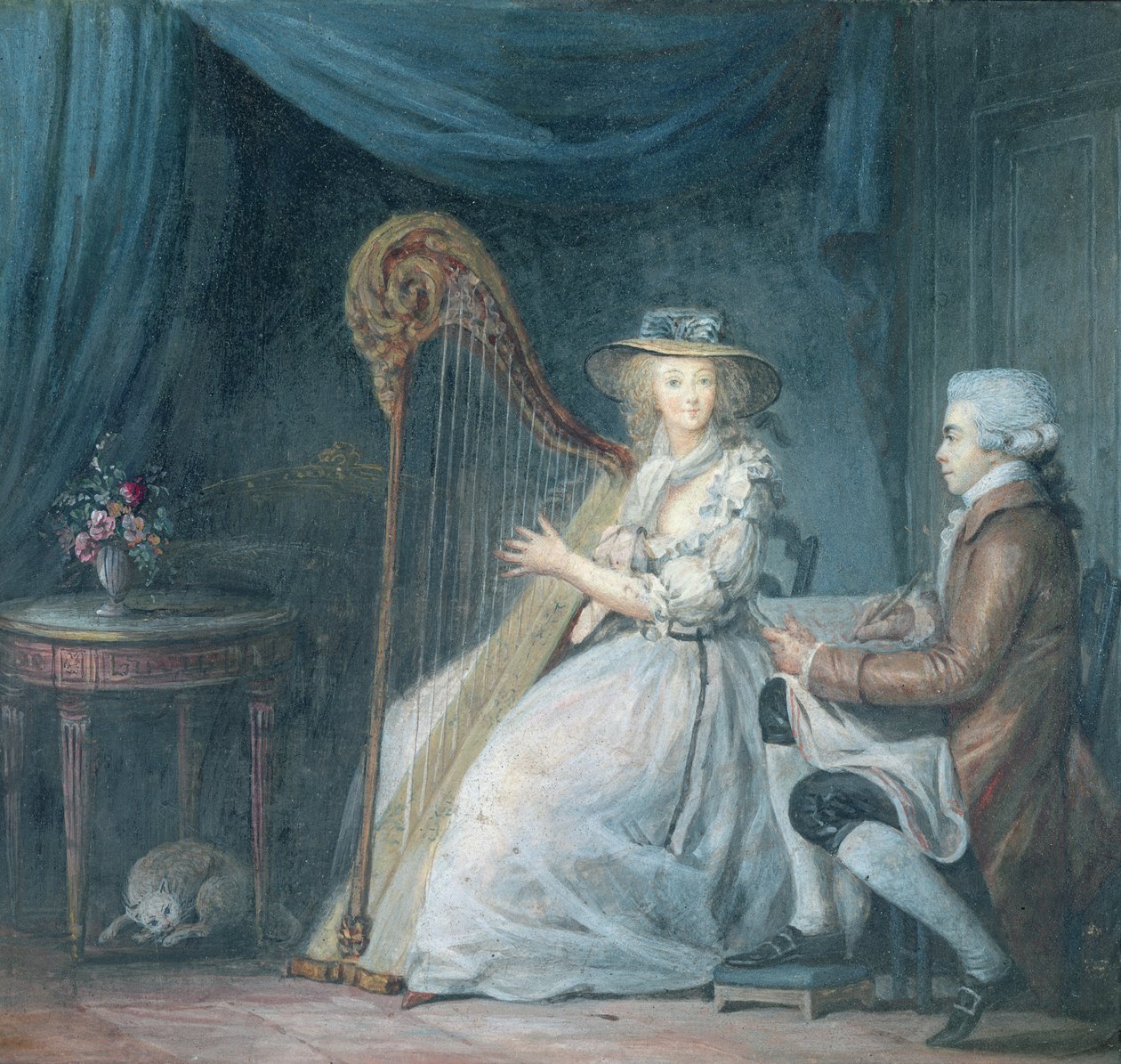 De Mooie Harpiste door Jean Baptiste Mallet