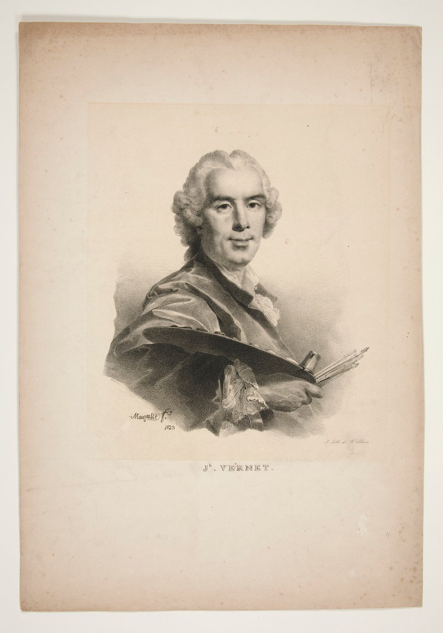 Portret van Joseph Vernet door Jean Baptiste Mauzaisse