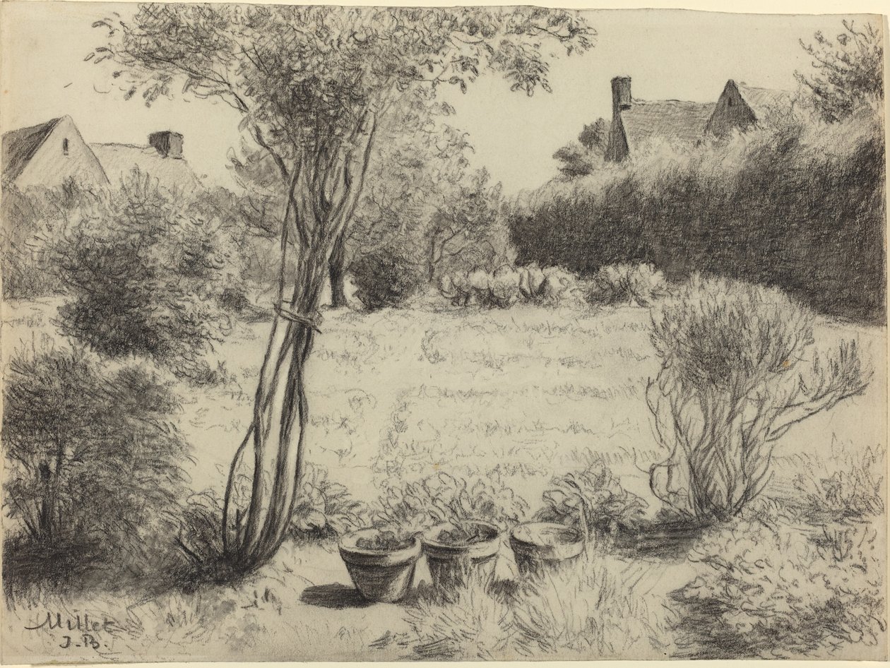 Zonnige Tuin door Jean Baptiste Millet