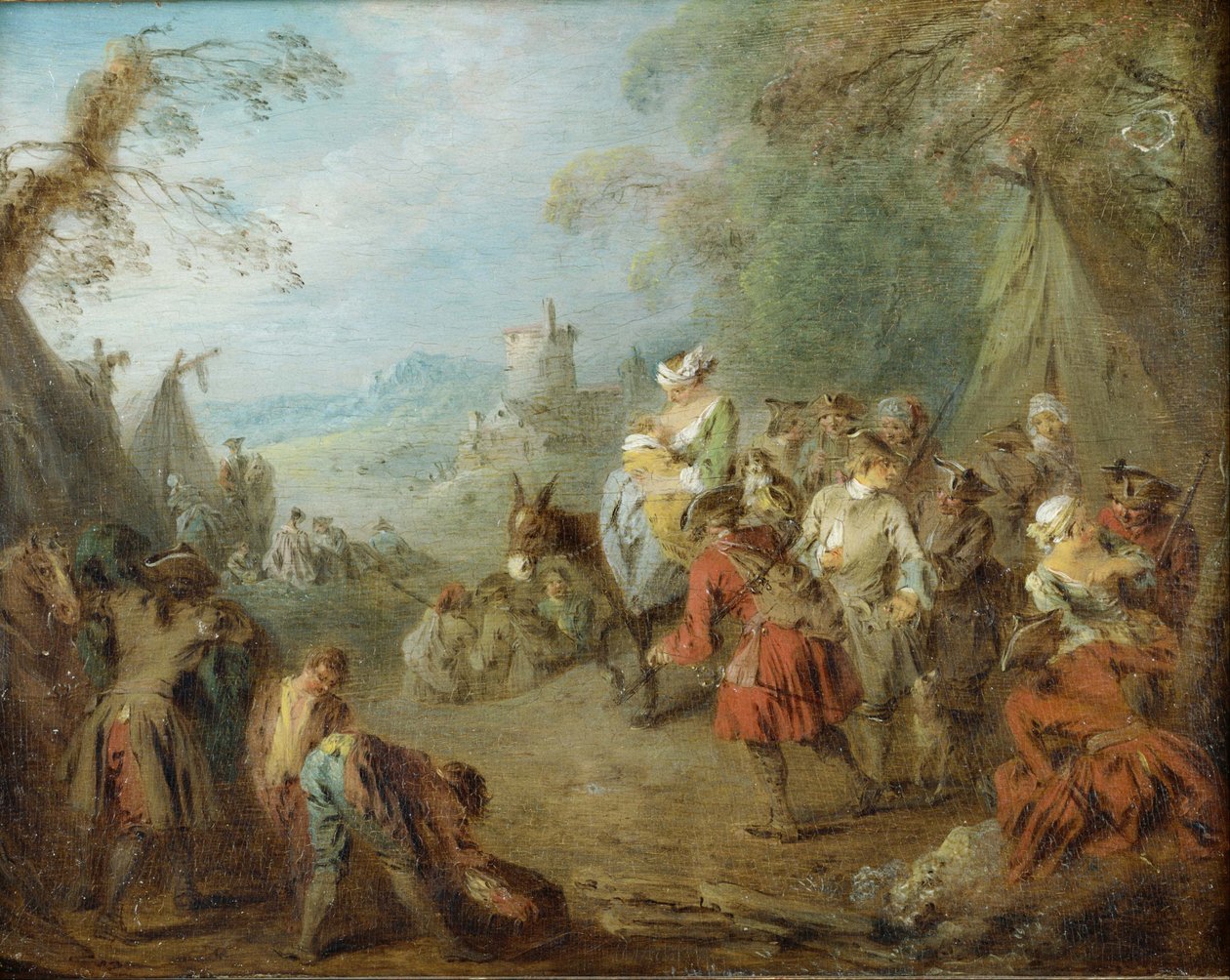 Kampement (Soldatenrust) door Jean Baptiste Pater