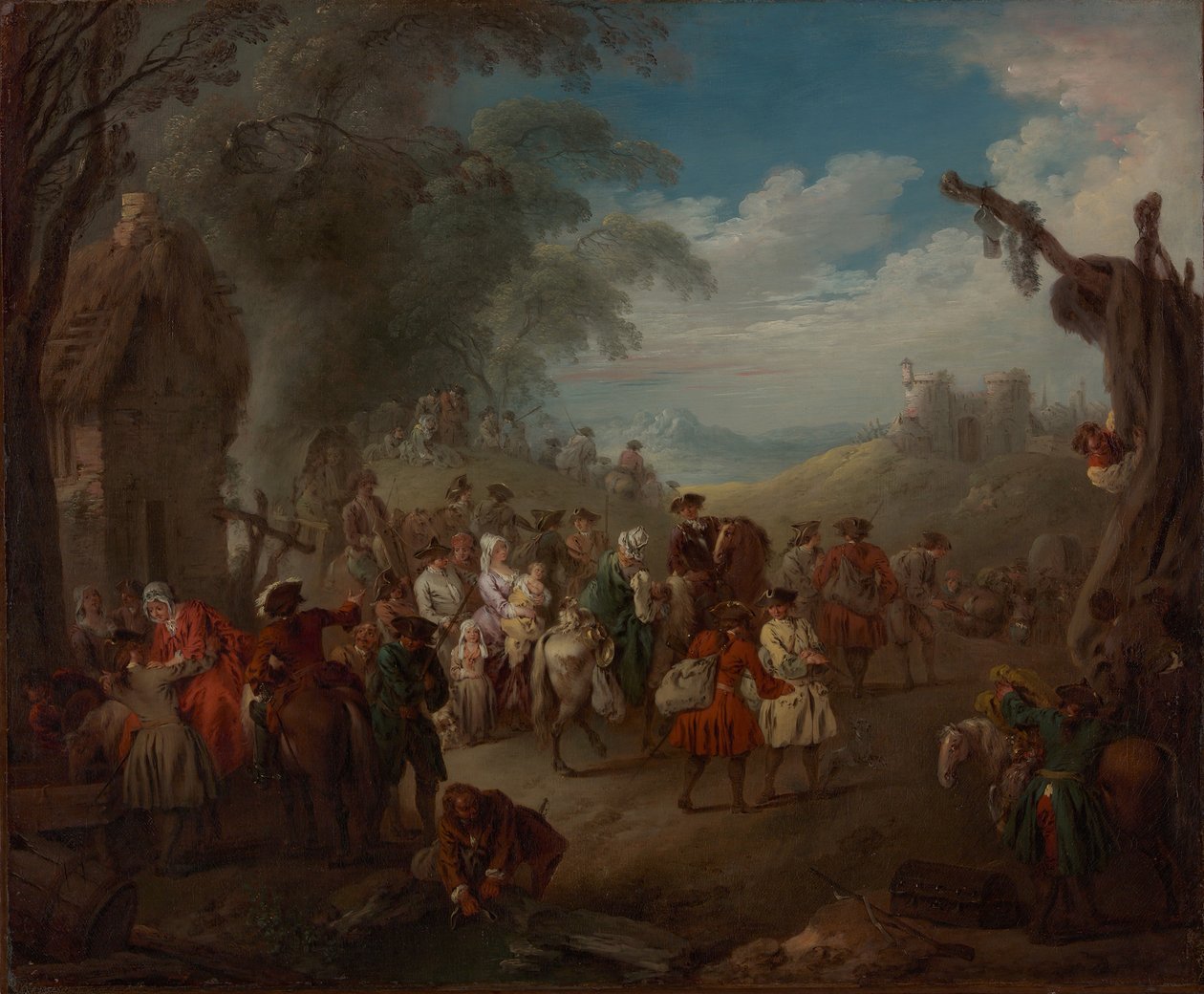 Troepen op mars, ca. 1725 door Jean Baptiste Pater