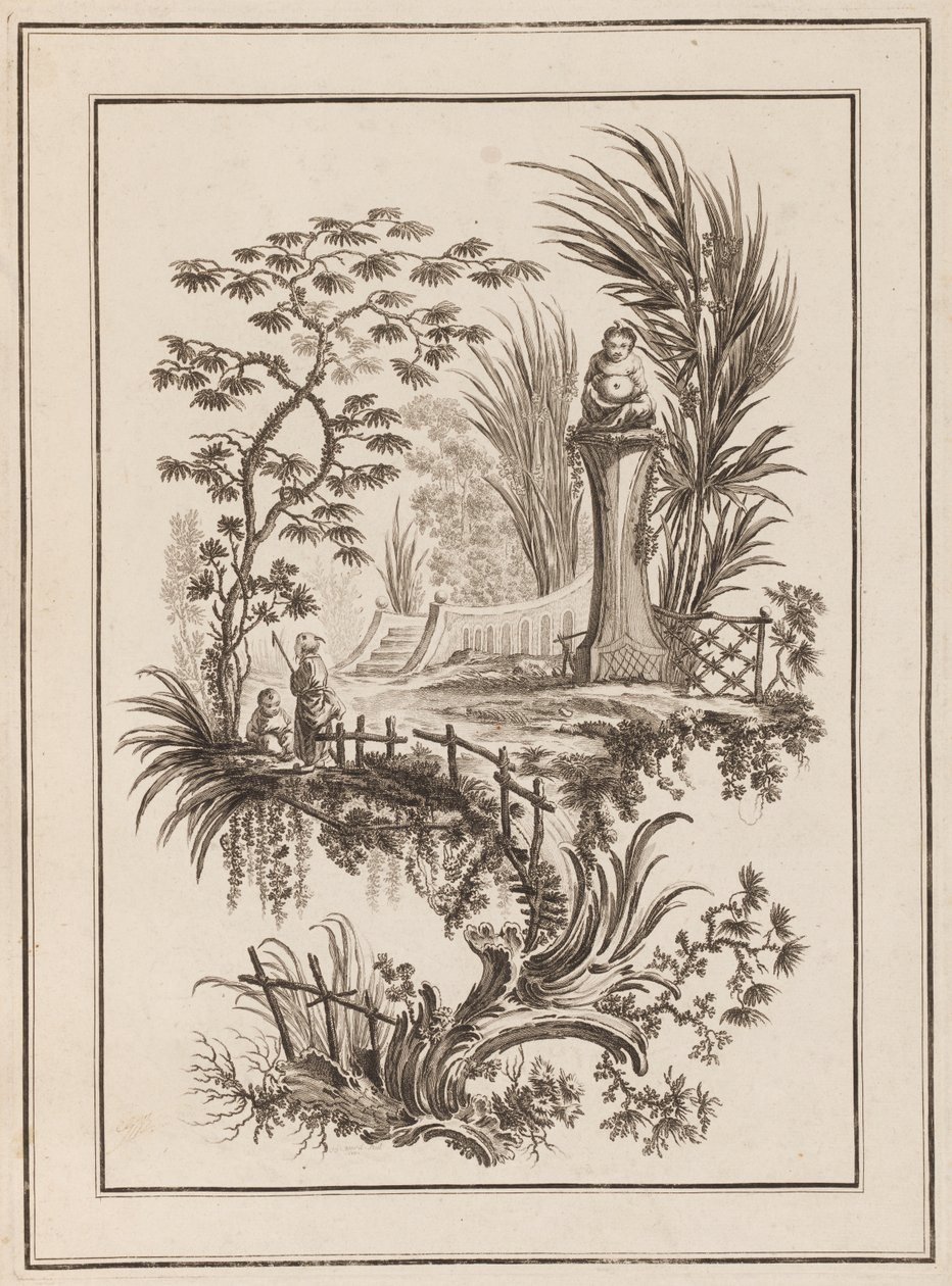 Figuren in de Tuin door Jean Baptiste Pillement