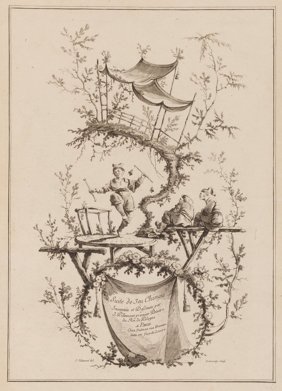 Titelpagina, "Suite de Jeu Chinois" door Jean Baptiste Pillement