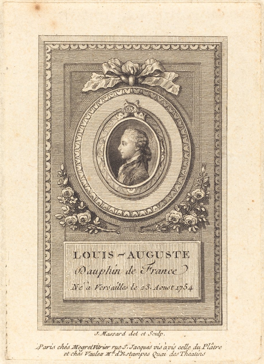 Louis-Auguste, dauphin van Frankrijk door Jean Baptiste Raphael Urbain Massard