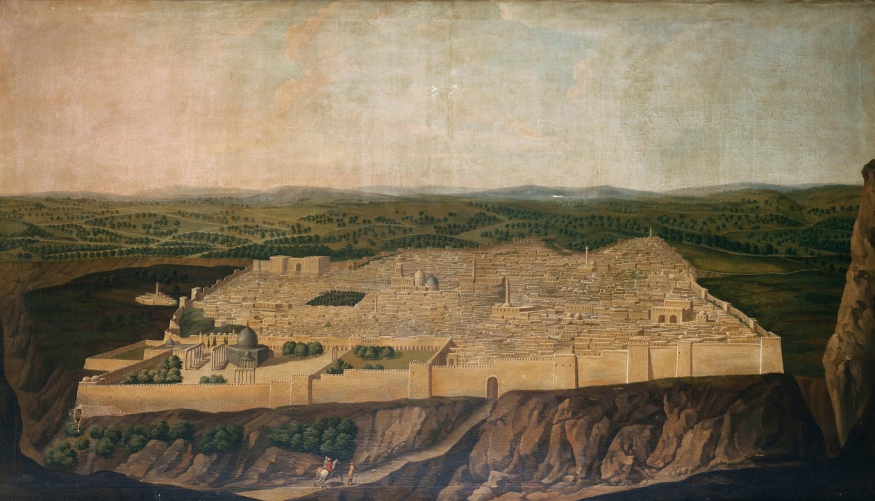 Een Panoramisch Uitzicht op Jeruzalem door Jean Baptiste Vanmour