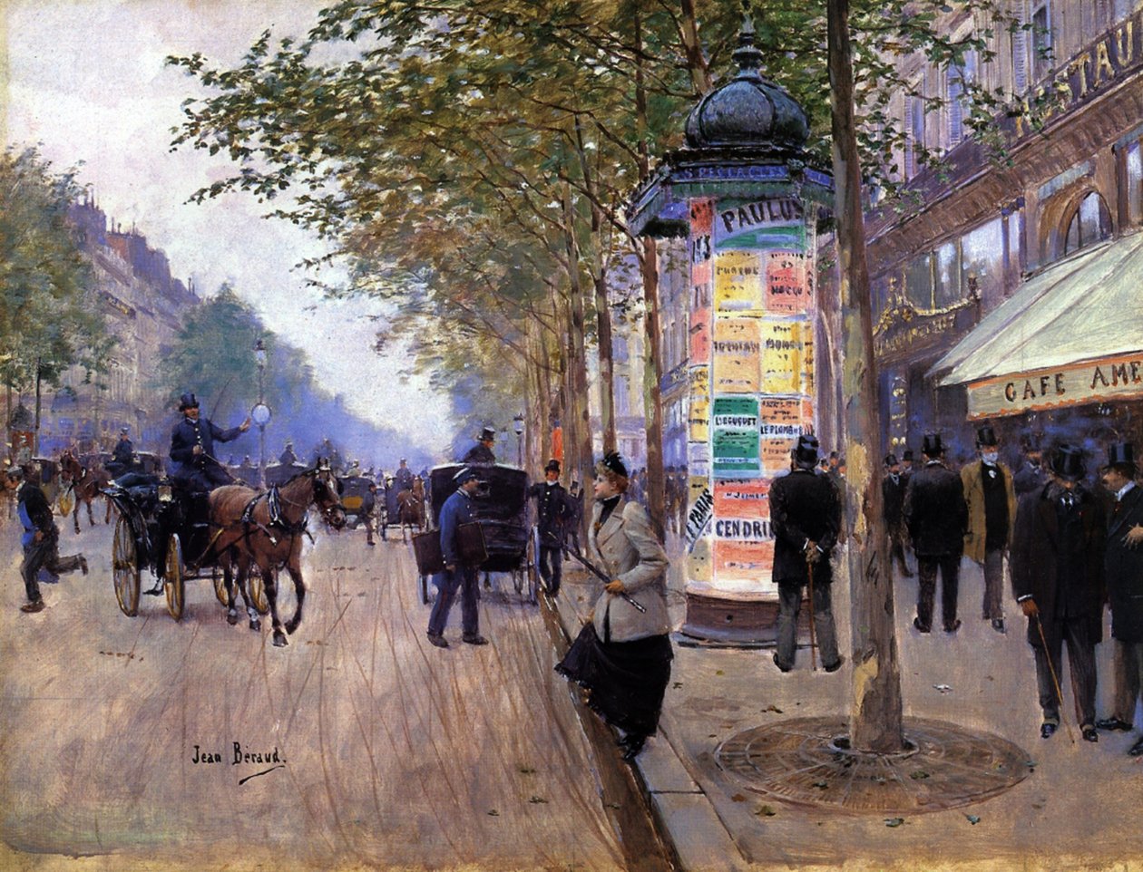Een Taxi Aanroepen door Jean Beraud