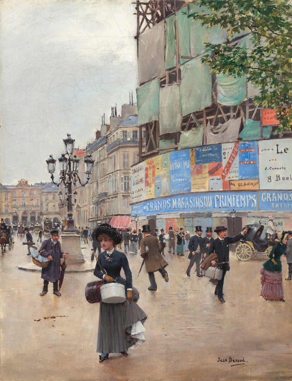 Parijs, rue du Havre door Jean Beraud