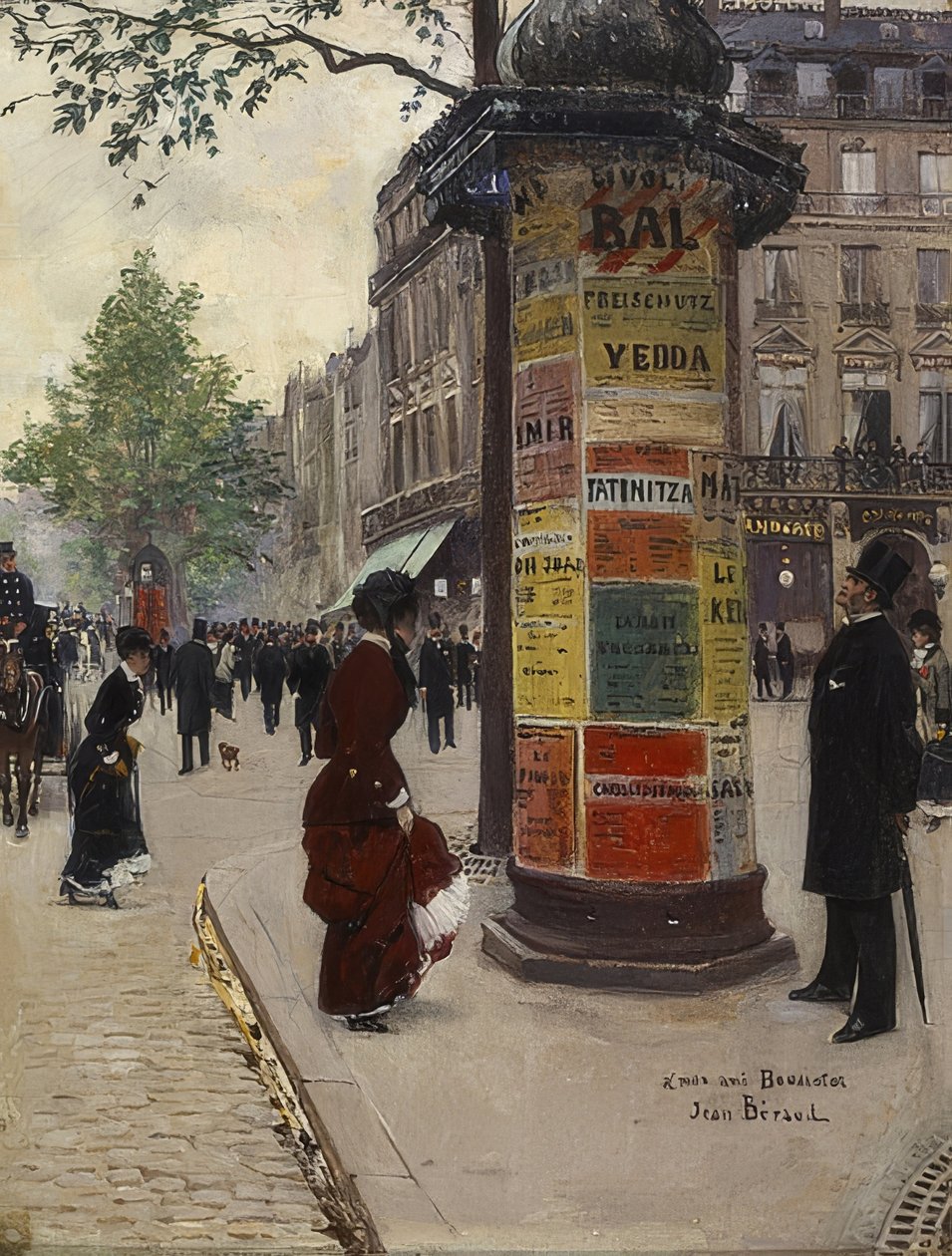 Parijse kiosk. 1880-82 door Jean Beraud