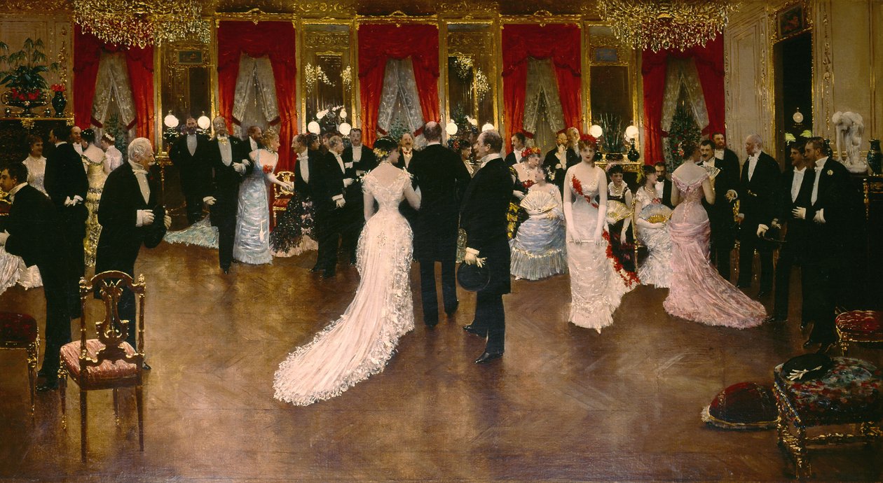 Het bal, schilderij door Jean Beraud door Jean Beraud