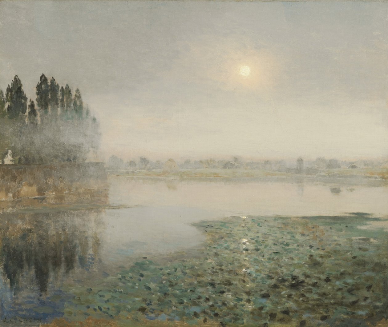 Mist op de rivier door Jean Charles Cazin
