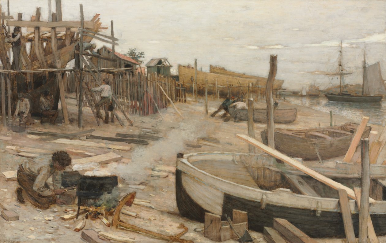 De scheepswerf door Jean Charles Cazin
